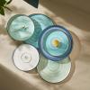 imageSweese 78 Inch Porcelain Dessert Plates Set of 6  Gradient Salad Plates Microwave ampamp Dishwasher Safe ScratchResistant Elegant HighEdge Design for Appetizers Cakes Pasta  NeutralCool Assorted Colors