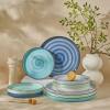 imageSweese 78 Inch Porcelain Dessert Plates Set of 6  Gradient Salad Plates Microwave ampamp Dishwasher Safe ScratchResistant Elegant HighEdge Design for Appetizers Cakes Pasta  NeutralCool Assorted Colors