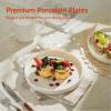 imageSweese 78 Inch Porcelain Dessert Plates Set of 6  Gradient Salad Plates Microwave ampamp Dishwasher Safe ScratchResistant Elegant HighEdge Design for Appetizers Cakes Pasta  NeutralWhite