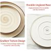 imageSweese 78 Inch Porcelain Dessert Plates Set of 6  Gradient Salad Plates Microwave ampamp Dishwasher Safe ScratchResistant Elegant HighEdge Design for Appetizers Cakes Pasta  NeutralNeutral