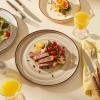 imageSweese 78 Inch Porcelain Dessert Plates Set of 6  Gradient Salad Plates Microwave ampamp Dishwasher Safe ScratchResistant Elegant HighEdge Design for Appetizers Cakes Pasta  NeutralNeutral