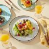 imageSweese 78 Inch Porcelain Dessert Plates Set of 6  Gradient Salad Plates Microwave ampamp Dishwasher Safe ScratchResistant Elegant HighEdge Design for Appetizers Cakes Pasta  NeutralCool Assorted Colors