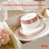 imageSweese Plates and Bowls Set Porcelain Dinnerware Sets for 6 18 Pieces Handcrafted Glaze Dishes Chip and Scratch Resistant Microwave Oven ampamp Dishwasher Safe Dishwasher Safe White ampamp Pink 