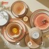 imageSweese Plates and Bowls Sets 18 Piece Dinnerware Set Porcelain Round Dinner Set for 6 Scratch Resistant Dishes Set Dishwasher and Oven Microwave Safe Handpainted Swirl Dishware Sets Assorted GreenNeutral Colors