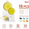 imageSweese Plates and Bowls Sets 18 Piece Dinnerware Set Porcelain Round Dinner Set for 6 Scratch Resistant Dishes Set Dishwasher and Oven Microwave Safe Handpainted Swirl Dishware Sets Assorted GreenAssorted Colors