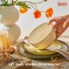 imageSweese Plates and Bowls Sets 18 Piece Dinnerware Set Porcelain Round Dinner Set for 6 Scratch Resistant Dishes Set Dishwasher and Oven Microwave Safe Handpainted Swirl Dishware Sets Assorted GreenAssorted Green Colors