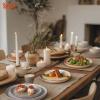imageSweese Plates and Bowls Sets 18 Piece Dinnerware Set Porcelain Round Dinner Set for 6 Scratch Resistant Dishes Set Dishwasher and Oven Microwave Safe Handpainted Swirl Dishware Sets Assorted GreenNeutral Colors