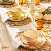 imageSweese Plates and Bowls Sets 18 Piece Dinnerware Set Porcelain Round Dinner Set for 6 Scratch Resistant Dishes Set Dishwasher and Oven Microwave Safe Handpainted Swirl Dishware Sets Assorted GreenAssorted Green Colors