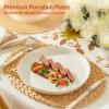 imageSweese Porcelain Dinner Plates Set of 6 105 Inch Dish Set  Dishwasher Microwave Oven Safe Scratch Resistant Kitchen Serving Dishes  White105 Inch for 6