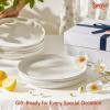 imageSweese Porcelain Dinner Plates Set of 6 105 Inch Dish Set  Dishwasher Microwave Oven Safe Scratch Resistant Kitchen Serving Dishes  White105 Inch for 6