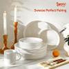 imageSweese Porcelain Dinner Plates Set of 6 105 Inch Dish Set  Dishwasher Microwave Oven Safe Scratch Resistant Kitchen Serving Dishes  White78 Inch for 6