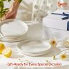 imageSweese Porcelain Dinner Plates Set of 6 105 Inch Dish Set  Dishwasher Microwave Oven Safe Scratch Resistant Kitchen Serving Dishes  White78 Inch for 6