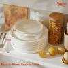 imageSweese Porcelain Dinner Plates Set of 6 105 Inch Dish Set  Dishwasher Microwave Oven Safe Scratch Resistant Kitchen Serving Dishes  White78 Inch for 6