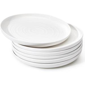 imageSweese Porcelain Dinner Plates Set of 6 105 Inch Dish Set  Dishwasher Microwave Oven Safe Scratch Resistant Kitchen Serving Dishes  White78 Inch for 6