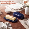 image:imageSweese Ceramic Butter Dish with Lid Small 6 White Butter Dish with EasyLift Handle Microwave amp Dishwasher Safe Butter Tray Container for CountertopNavy