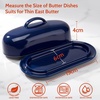 image:imageSweese Ceramic Butter Dish with Lid Small 6 White Butter Dish with EasyLift Handle Microwave amp Dishwasher Safe Butter Tray Container for CountertopNavy