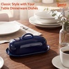 image:imageSweese Ceramic Butter Dish with Lid Small 6 White Butter Dish with EasyLift Handle Microwave amp Dishwasher Safe Butter Tray Container for CountertopNavy