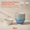 image:imageSweese 10 oz Ceramic Bowls Set of 6 White Cereal Bowls for Yogurt Fruit Dessert Oatmeal and Snacks Stackable Small Serving Bowls for Breakfast and Everyday UseNew Blue