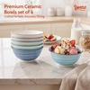 image:imageSweese 10 oz Ceramic Bowls Set of 6 White Cereal Bowls for Yogurt Fruit Dessert Oatmeal and Snacks Stackable Small Serving Bowls for Breakfast and Everyday UseNew Blue