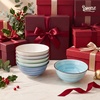 image:imageSweese 10 oz Ceramic Bowls Set of 6 White Cereal Bowls for Yogurt Fruit Dessert Oatmeal and Snacks Stackable Small Serving Bowls for Breakfast and Everyday UseNew Blue