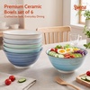 image:imageSweese 10 oz Ceramic Bowls Set of 6 White Cereal Bowls for Yogurt Fruit Dessert Oatmeal and Snacks Stackable Small Serving Bowls for Breakfast and Everyday UseNew Blue
