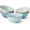 image:imageSweese 10 oz Ceramic Bowls Set of 6 White Cereal Bowls for Yogurt Fruit Dessert Oatmeal and Snacks Stackable Small Serving Bowls for Breakfast and Everyday UseNew Blue