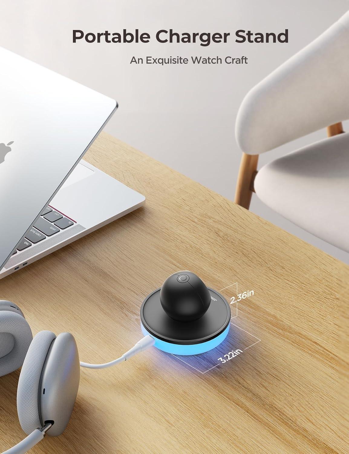 imageJOYROOM for Apple Watch Charger Stand Portable Magnetic Charging Dock for Apple Watch 10 with Colorful Light ampamp CableFast iWatch Charger Stand for Apple Watch Series 10 9 8 7 6 5Ultra 2 SEWhiteBlack
