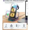 image3 in 1 Wireless Charging Station Fast Wireless Charger Stand for iPhone 1615141312 X Pro Max ampamp Apple WatchFoldable ampamp Double Coil Compatible with Apple Watch Ultra 8765 Airpods 23Pro
