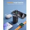 image5000mAh Portable Charger for Apple Watch18w Fast Charging Wireless iwatch Charger Power Bank with Builtin CableMagnetic 3 in 1 Portable Charger for iwatch 102UltraSeiPhone 1615SamsungBlack