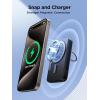 imageJOYROOM Magnetic Portable Charger 10000mAh Power Bank with Ring Holder N52 Stronger Magnetic 20W PD Fast Charging Battery Pack Compatible with iPhone 1615141312ProPro Max BlackBlack