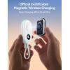 imageJOYROOM Portable Charger for Apple Watch 10 2500mAh Fast Charging iWatch Charger KeyChain USB C Cable Magnetic Wireless Travel Power Bank for Apple Watch Series 9876SE5432NikeUltraUltra 2White