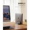 imageJOYROOM Vertical Laptop StandUser Friendly ampamp Space Saving Aluminum Laptop Holder Desktop Stand with Adjustable Knobs for MacBookSurfaceDellChrome BookGaming Laptops Up to 173 inch Black