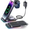 image3 in 1 Wireless Charging Station Fast Wireless Charger Stand for iPhone 1615141312 X Pro Max ampamp Apple WatchFoldable ampamp Double Coil Compatible with Apple Watch Ultra 8765 Airpods 23Pro