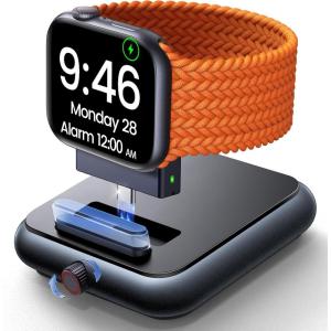 imageJOYROOM Removable Magnetic Charger Dock for Apple Watch Compatible with Series 98765432SEUltra 2Ultra Portable iWatch Charger Stand with USB C Fast Charging Cable