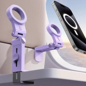 imageJOYROOM for Magsafe Airplane Phone Holder Travel EssentialsUnlimited Scenery HandsFree Plane Phone Holder Airplane Travel Accessories for iPhone 16 Pro Max ampamp Magsafe CasePurple