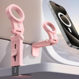 imageJOYROOM for Magsafe Airplane Phone Holder Travel EssentialsUnlimited Scenery HandsFree Plane Phone Holder Airplane Travel Accessories for iPhone 16 Pro Max ampamp Magsafe CasePink