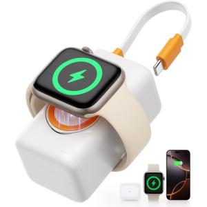 imagePortable Charger for Apple Watch18w Fast Charging iwatch Power Bank with Builtin Cable5000mAh Wireless Magnetic 3 in 1 Portable Charger for iwatch 102UltraSeiPhone 1615SamsungWhite
