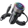 image60W Bluetooth 54 Car Adapter FM Transmitter PD 30W ampamp 30W Type C Coiled Cable Wireless Radio Music Player HandsFree Call USB C Cigarette Lighter Adapter Support USB Drive  A Must for Family TravelBlack