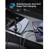 image60W Fast Car Charger Mini Car Charger Adapter Fast Charging Cigarette Lighter Adapter Dual Port Car Charger with 40inch Cable USB C Car Charger for iPhone 161514131211 Samsung S24S23S2260WBLACK