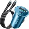 image60W Fast Car Charger Mini Car Charger Adapter Fast Charging Cigarette Lighter Adapter Dual Port Car Charger with 40inch Cable USB C Car Charger for iPhone 161514131211 Samsung S24S23S2260WBLACK