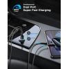 image60W Fast Car Charger Mini Car Charger Adapter Fast Charging Cigarette Lighter Adapter Dual Port Car Charger with 40inch Cable USB C Car Charger for iPhone 161514131211 Samsung S24S23S22Black