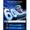image60W Fast Car Charger Mini Car Charger Adapter Fast Charging Cigarette Lighter Adapter Dual Port Car Charger with 40inch Cable USB C Car Charger for iPhone 161514131211 Samsung S24S23S2260WBLACK