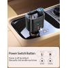 imageJOYROOM 5 in 1 Car Cigarette Lighter Adapter 160W Fast Charging Car Charger Adapter 2Socket Cigarette Lighter Splitter Retractable Car Charger for iPhone Android All Car DevicesBlack