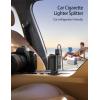 imageJOYROOM 5 in 1 Car Cigarette Lighter Adapter 160W Fast Charging Car Charger Adapter 2Socket Cigarette Lighter Splitter Retractable Car Charger for iPhone Android All Car DevicesBlack
