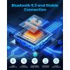 imageJOYROOM Bluetooth 53 AUX Adapter for Car Long Battery Life Display Noise Cancelling Bluetooth Receiver for CarHome StereoWired HeadphonesHandsFree Call 22H Battery Life Metal