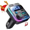 imageJOYROOM Bluetooth 53 FM Transmitter Car Adapter Stronger Dual Mics ampamp HiFi Deep Bass Sound 48W PD ampamp QC 30 USB C Car Charger Cigarette Lighter Adapter HandsFree Calling Radio Support USB DriveBlack Bluetooth FM Transmitter Car