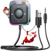 imageJOYROOM Bluetooth 54 AUX Car Adapter2024 Upgrade Stronger Dual Micsampamp Noise Cancellation Multifunction Buttonampamp PlugandPlay Bluetooth Receiver for Car MusicHandsFree CallsStereo Audio BlackBlack