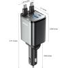 imageSuper Compact Retractable Car Charger 4 in 1 69W Car Charger USB C iPhone 16 Car Charger Fast Charging Car Accessories Car Phone Charger Adapter for iPhone 15 Pro Max Pixel RedDark Gray