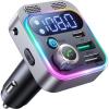 image2022 Bluetooth 53 FM Transmitter for Car JOYROOM Stronger Dual Mics ampamp HiFi Deep Bass Sound  48W PDampampQC30 Bluetooth Car Adapter HandsFree Calling Larger LED AUX Output ampamp U DiskGraphite black