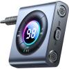 imageBluetooth 54 Car Adapter 2024 Dual Mics Noise Cancelling Bluetooth Aux Adapter for Car HiFi Bass Sound ampamp Easy ConnectionBluetooth Adapter Receiver for Car MusicHandsFree Calls 26H Battery LifeGrey